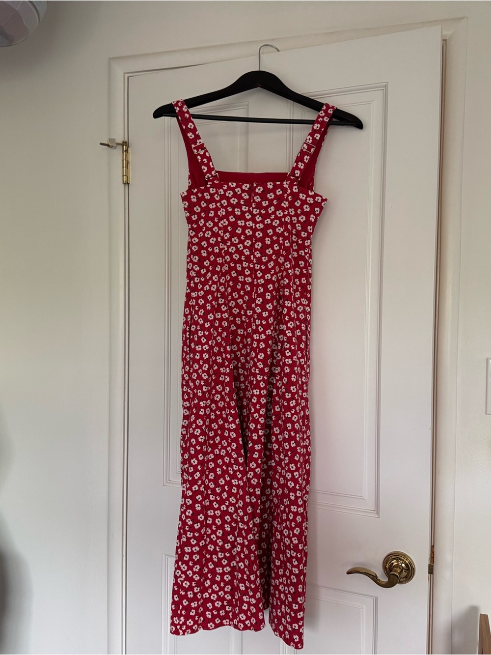 Abercrombie & Fitch Mila Dress XSP - Floral Square-Neck Midi with White Print - Picture 4 of 5